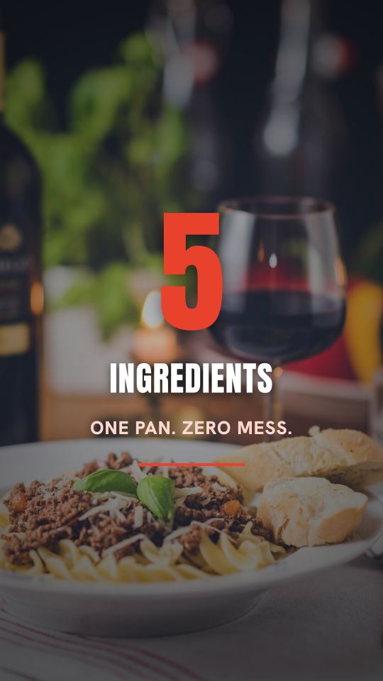 Recipe opener: 5 INGREDIENTS, one pan, zero mess.