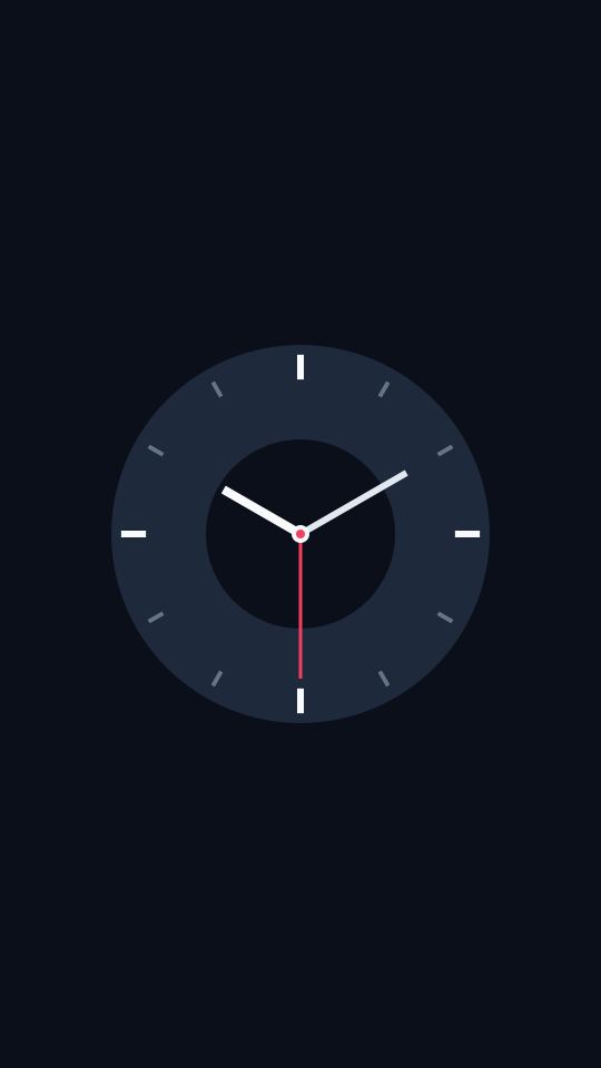 A live chronometer dial with sweeping hands.
